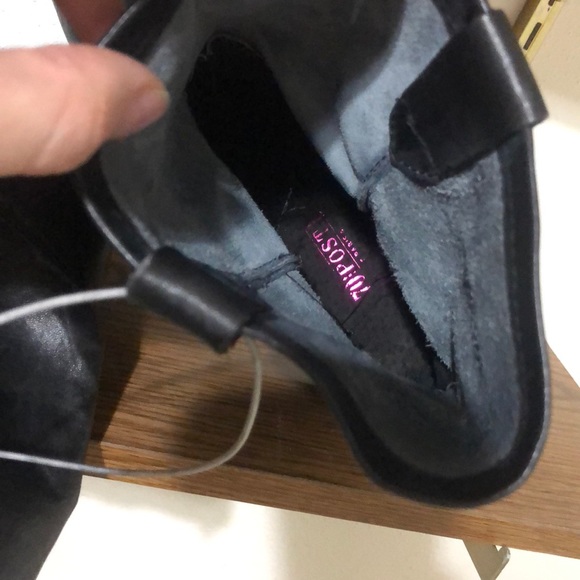 70 post Joelle black leather boots cowboy style 10 - Picture 3 of 4